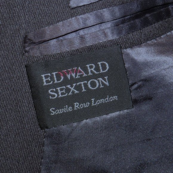 Edward Sexton Savile Row Bespoke Charcoal Gabardine Hideaway Button Overcoat 44R - Picture 12 of 12
